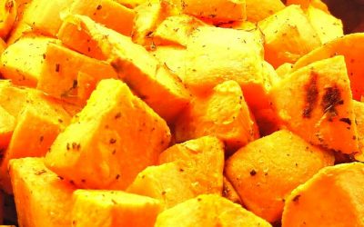 Patates douces rôties aux oignons