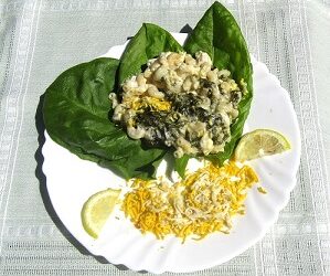 Oseille – coquillettes – oeufs