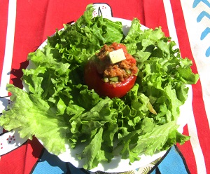 Tomates en vert et rouge
