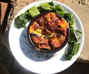 Petits flans aux feuilles de poireaux