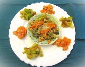 Compotée de poireaux à l&rsquo;effilochée de truite